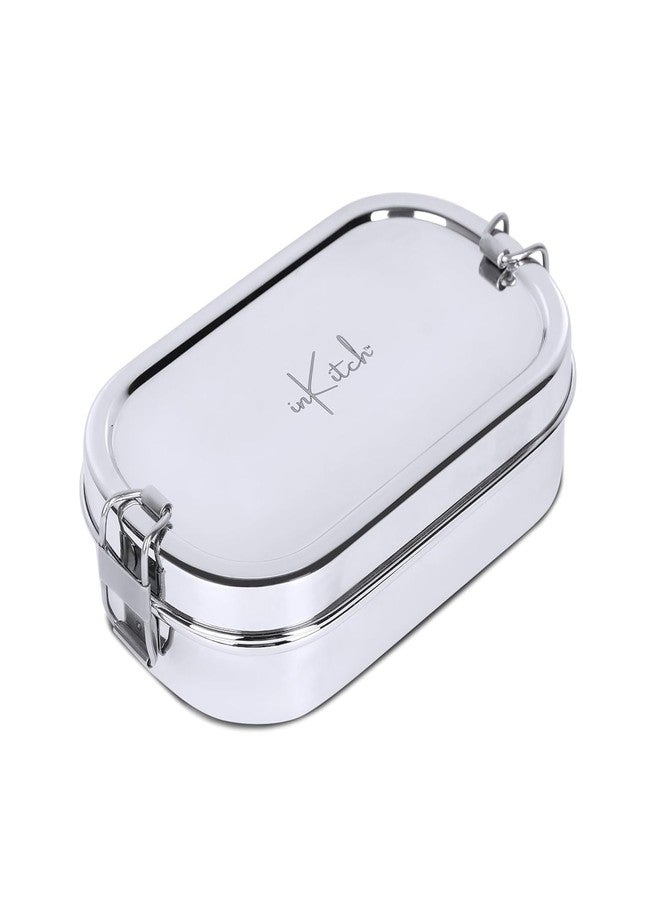 inKitch Smart & Stylish Steel Lunch Box 750ML | Leak-Proof Tiffin for Kids Boys & Girls | Food Safe, Durable, Inner Box, Lock Clip - Ideal for School & Office - Image 3